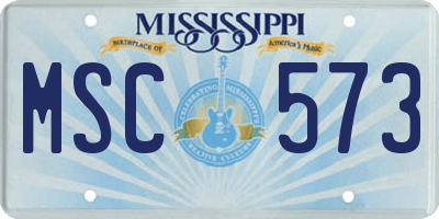 MS license plate MSC573