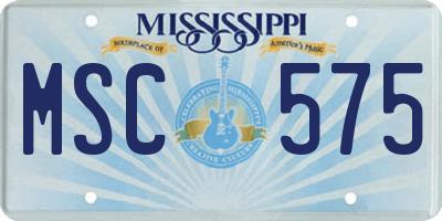 MS license plate MSC575