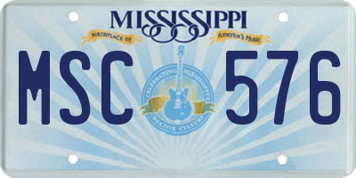 MS license plate MSC576