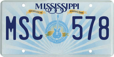 MS license plate MSC578