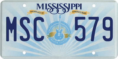 MS license plate MSC579