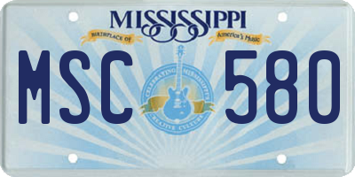 MS license plate MSC580