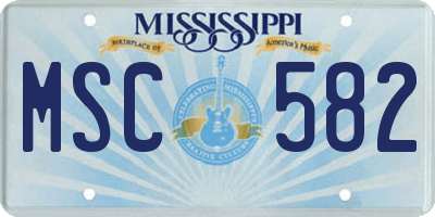 MS license plate MSC582