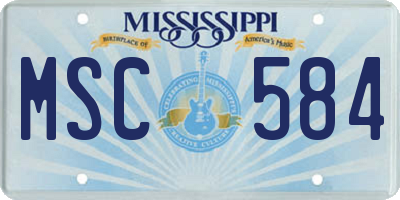 MS license plate MSC584