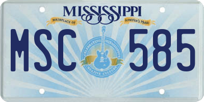 MS license plate MSC585