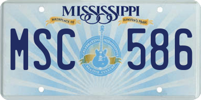 MS license plate MSC586