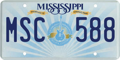 MS license plate MSC588