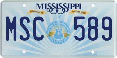 MS license plate MSC589