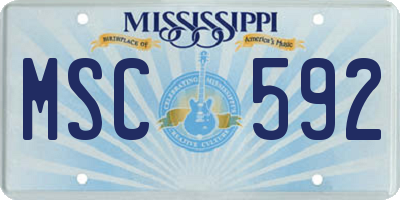 MS license plate MSC592