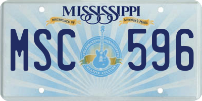 MS license plate MSC596