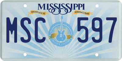 MS license plate MSC597