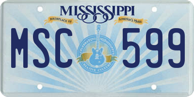 MS license plate MSC599