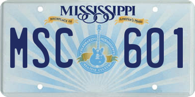 MS license plate MSC601