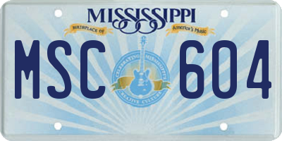 MS license plate MSC604