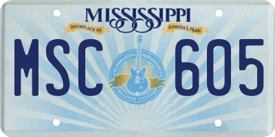 MS license plate MSC605
