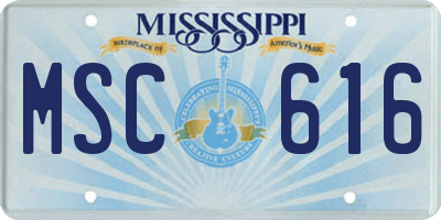 MS license plate MSC616