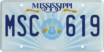 MS license plate MSC619