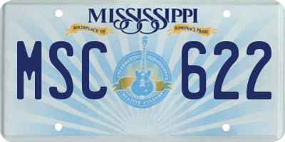 MS license plate MSC622