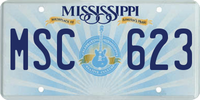 MS license plate MSC623