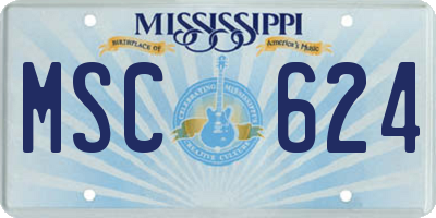 MS license plate MSC624
