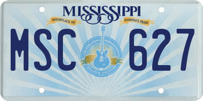 MS license plate MSC627