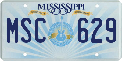 MS license plate MSC629