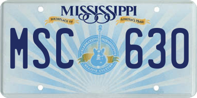 MS license plate MSC630