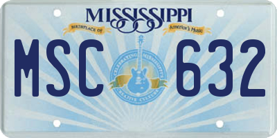 MS license plate MSC632