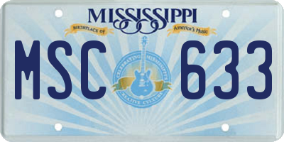 MS license plate MSC633