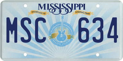 MS license plate MSC634