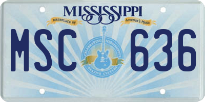MS license plate MSC636