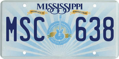 MS license plate MSC638