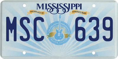MS license plate MSC639