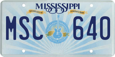 MS license plate MSC640
