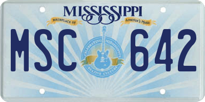MS license plate MSC642