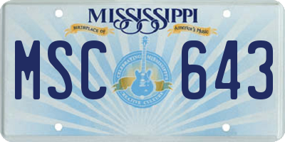 MS license plate MSC643