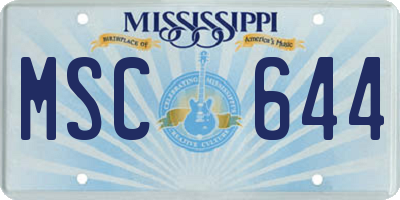 MS license plate MSC644
