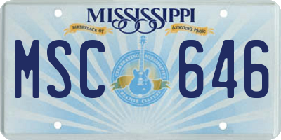MS license plate MSC646