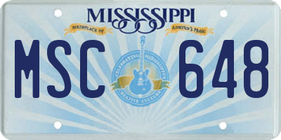 MS license plate MSC648