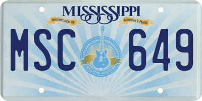 MS license plate MSC649