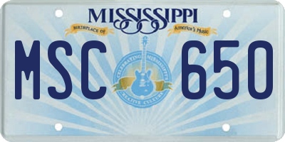 MS license plate MSC650