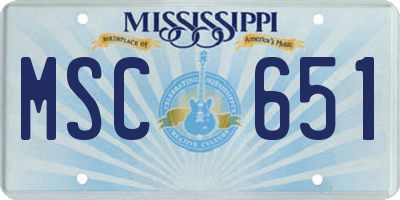 MS license plate MSC651