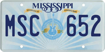 MS license plate MSC652