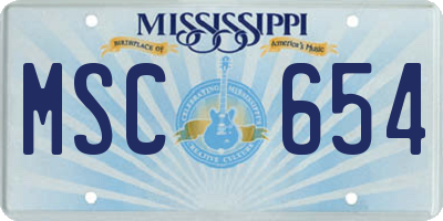 MS license plate MSC654