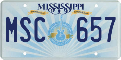 MS license plate MSC657
