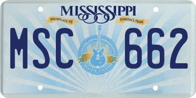 MS license plate MSC662