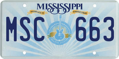 MS license plate MSC663