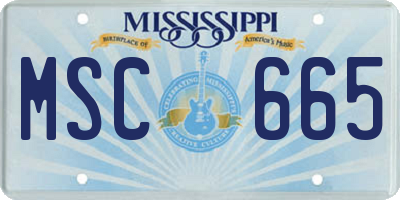 MS license plate MSC665