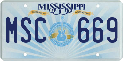 MS license plate MSC669