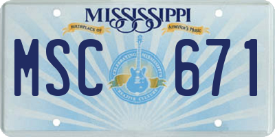 MS license plate MSC671